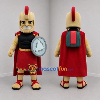 Custom Gold and Red Spartan Warrior Mascot Costume Adult Full Body Suit for Sports Events