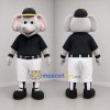 Custom Gray and Black Elephant Mascot Costume Adult Full Body Suit for Baseball Games