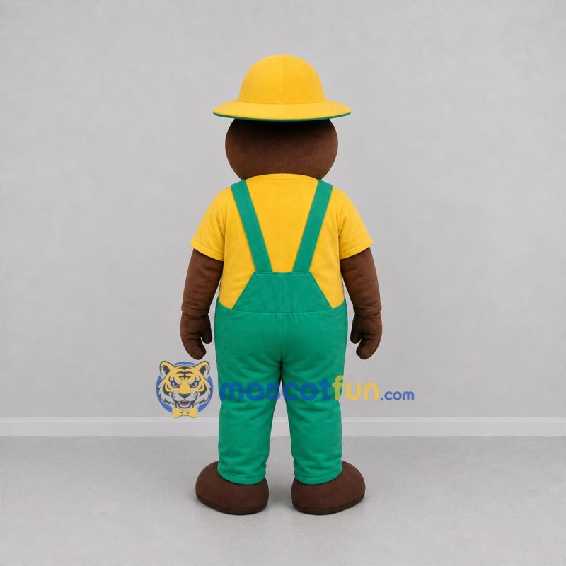 Custom Green and Yellow Farmer Mascot Costume Adult Full Body Suit for Farm Events