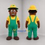 Custom Green and Yellow Farmer Mascot Costume Adult Full Body Suit for Farm Events