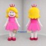 Custom Pink and Yellow Princess Mascot Costume Adult Full Body Suit for Birthday Parties