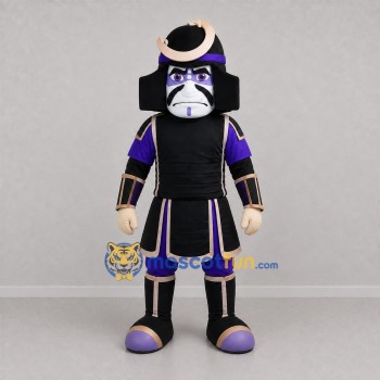 Custom Black and Purple Samurai Mascot Costume Adult Full Body Suit for Cultural Festivals
