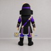 Custom Black and Purple Samurai Mascot Costume Adult Full Body Suit for Cultural Festivals