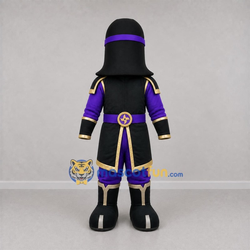 Custom Black and Purple Armored Warrior Mascot Costume Adult Full Body Suit for Theater Events