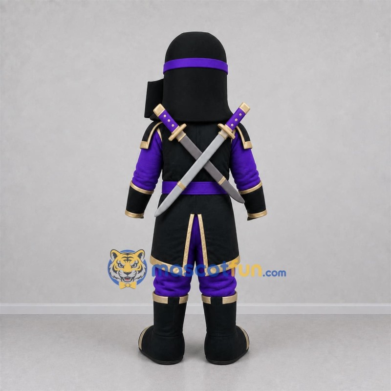 Custom Black and Purple Armored Warrior Mascot Costume Adult Full Body Suit for Theater Events