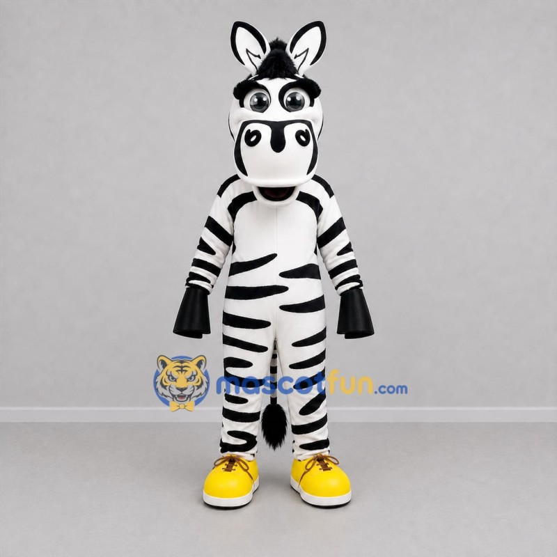 Custom Black and White Zebra Mascot Costume Adult Full Body Suit for Zoo Events