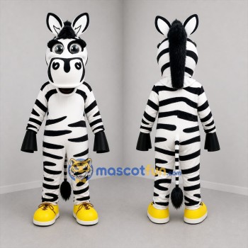 Custom Black and White Zebra Mascot Costume Adult Full Body Suit for Zoo Events