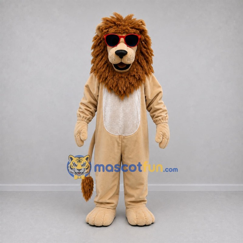 Custom Tan and Brown Lion Mascot Costume Adult Full Body Suit for Summer Events