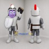 Custom Silver and Purple Knight Mascot Costume Adult Full Body Suit for Church Events