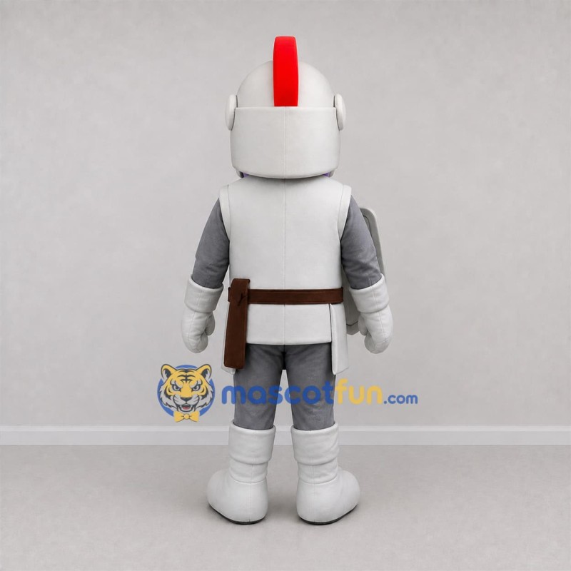 Custom Silver and Purple Knight Mascot Costume Adult Full Body Suit for Church Events