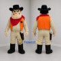 Custom Tan and Orange Cowboy Mascot Costume Adult Full Body Suit for Western Parties