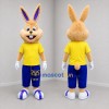 Custom Tan and Yellow Bunny Mascot Costume Adult Full Body Suit for School Events