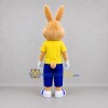 Custom Tan and Yellow Bunny Mascot Costume Adult Full Body Suit for School Events