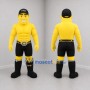 Custom Yellow and Black Strongman Mascot Costume Adult Full Body Suit for Sports Events