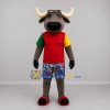 Custom Gray and Red Bull Mascot Costume Adult Full Body Suit for Community Events