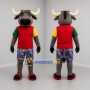Custom Gray and Red Bull Mascot Costume Adult Full Body Suit for Community Events