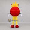 Custom Red and Yellow Flaming Cricket Ball Mascot Costume Adult Full Body Suit for Cricket Matches