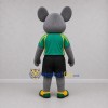 Custom Gray and Green Mouse Mascot Costume Adult Full Body Suit for Sports Events