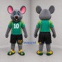 Custom Gray and Green Mouse Mascot Costume Adult Full Body Suit for Sports Events