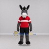 Custom Gray and Red Donkey Mascot Costume Adult Full Body Suit for Sports Events