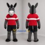 Custom Gray and Red Donkey Mascot Costume Adult Full Body Suit for Sports Events