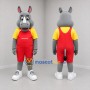 Custom Gray and Red Rhinoceros Mascot Costume Adult Full Body Suit for Zoo Events