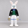 Custom White and Black Magician Bunny Mascot Costume Adult Full Body Suit for Magic Shows