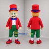 Custom Red and Green Top Hat Showman Mascot Costume Adult Full Body Suit for Carnival Events