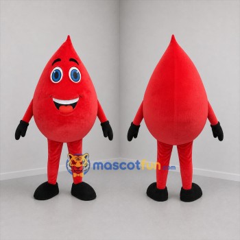 Custom Red Blood Drop Mascot Costume Adult Full Body Suit for Blood Donation Events