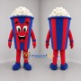 Custom Red and Blue Popcorn Bucket Mascot Costume Adult Full Body Suit for Cinema Promotions