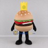 Custom Tan and Yellow Hamburger King Mascot Costume Adult Full Body Suit for Restaurant Promotions