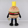 Custom Tan and Yellow Hamburger King Mascot Costume Adult Full Body Suit for Restaurant Promotions