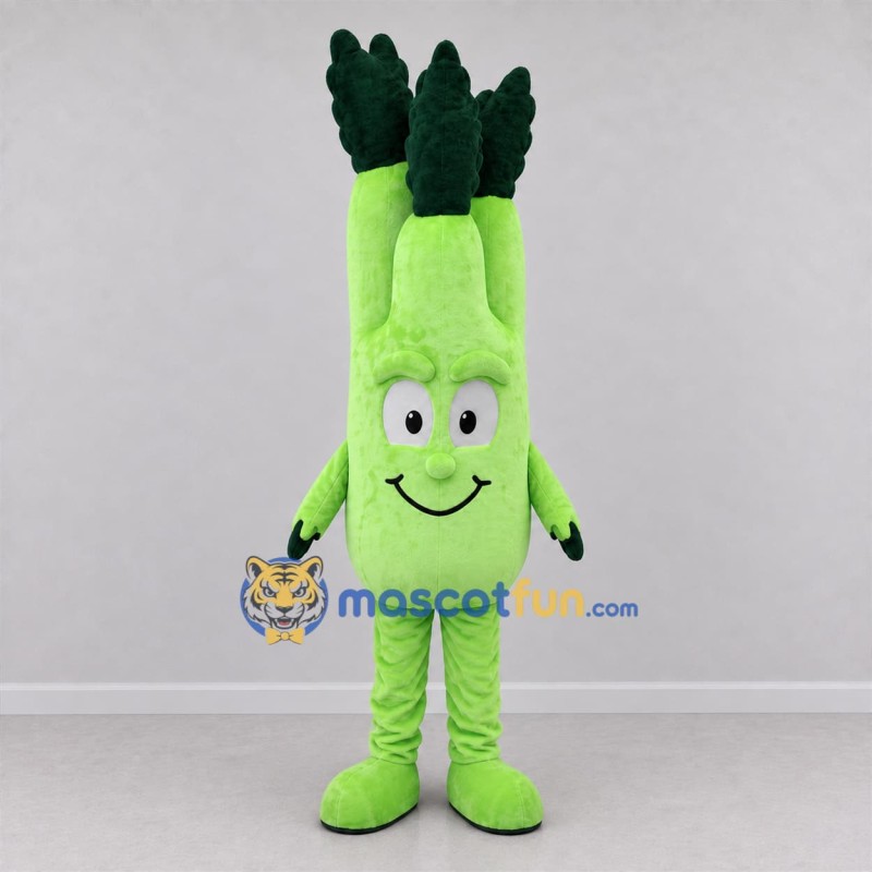Custom Green Celery Mascot Costume Adult Full Body Suit for Farmers Markets