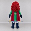 Custom Green and Red Superhero Girl Mascot Costume Adult Full Body Suit for School Events