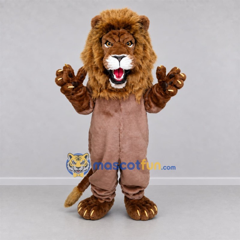 Custom Brown Lion Mascot Costume Adult Full Body Suit for Wildlife Events