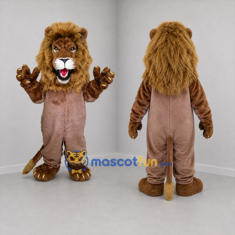 Custom Brown Lion Mascot Costume Adult Full Body Suit for Wildlife Events