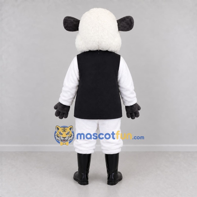Custom Black and White Sheep Mascot Costume Adult Full Body Suit for Farm Events