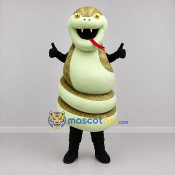 Custom Green Snake Mascot Costume Adult Full Body Suit for Zoo Events