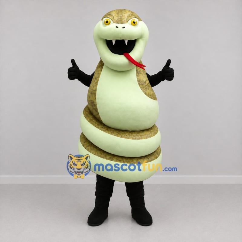 Custom Green Snake Mascot Costume Adult Full Body Suit for Zoo Events