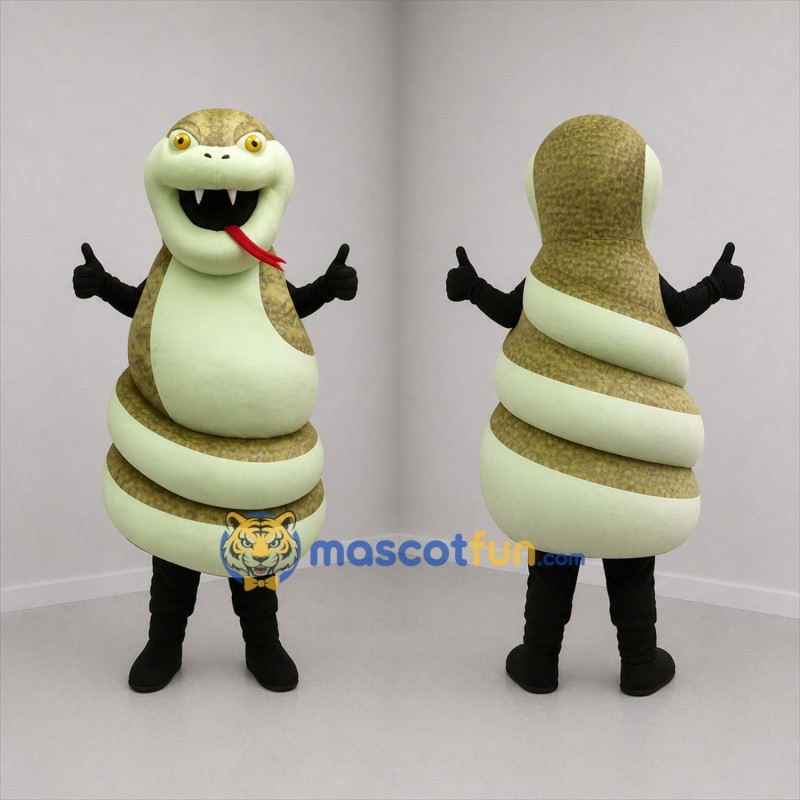 Custom Green Snake Mascot Costume Adult Full Body Suit for Zoo Events