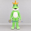 Custom Green and Gold Frog Prince Mascot Costume Adult Full Body Suit for Fairytale Events