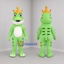 Custom Green and Gold Frog Prince Mascot Costume Adult Full Body Suit for Fairytale Events