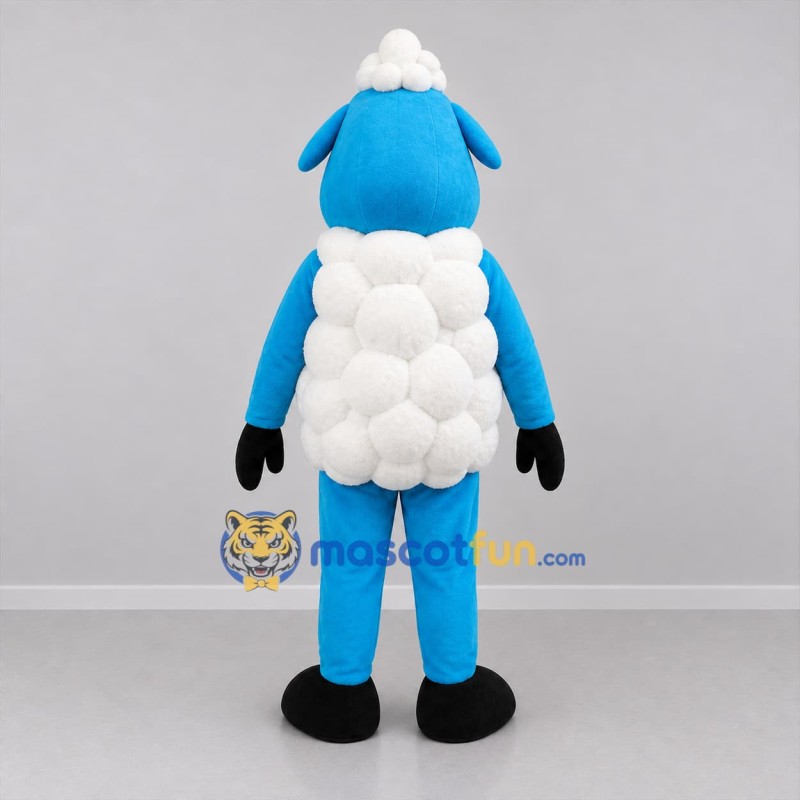 Custom Blue and White Sheep Mascot Costume Adult Full Body Suit for Farm Events
