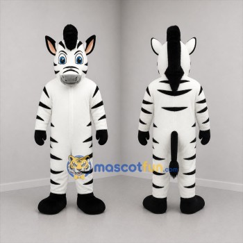 Custom Black and White Zebra Mascot Costume Adult Full Body Suit for Zoo Events