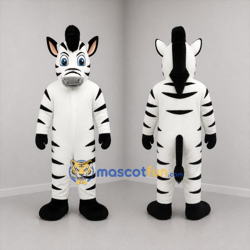 Custom Black and White Zebra Mascot Costume Adult Full Body Suit for Zoo Events