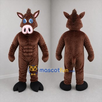 Custom Brown Boar Mascot Costume Adult Full Body Suit for Sports Events