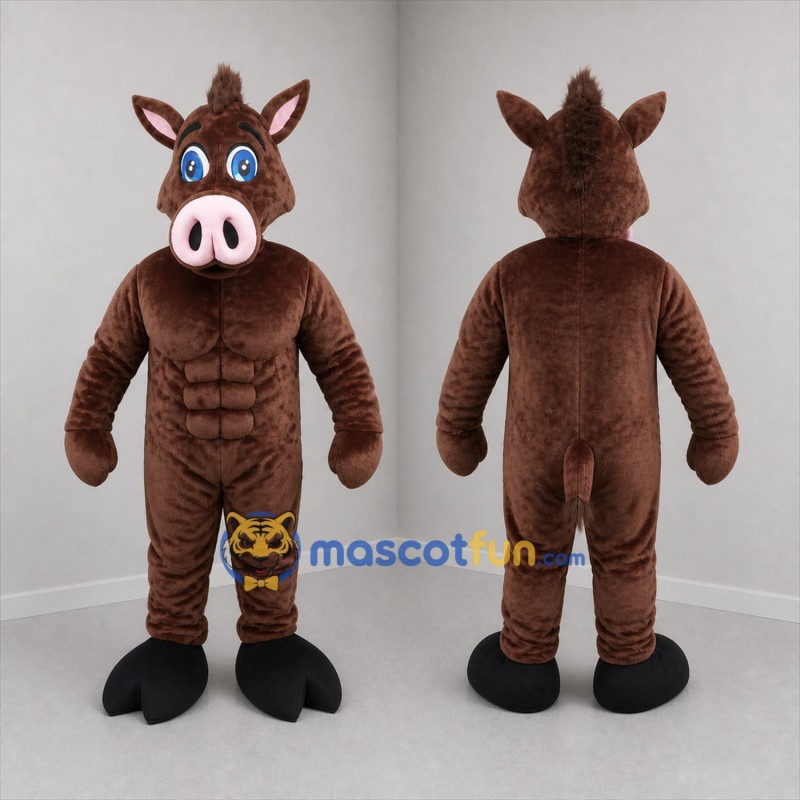 Custom Brown Boar Mascot Costume Adult Full Body Suit for Sports Events