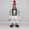 Custom White and Blue Zebra Referee Mascot Costume Adult Full Body Suit for Sports Events
