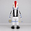Custom White and Blue Zebra Referee Mascot Costume Adult Full Body Suit for Sports Events