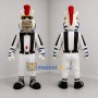 Custom White and Blue Zebra Referee Mascot Costume Adult Full Body Suit for Sports Events